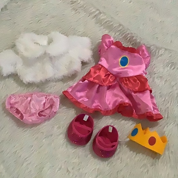 BuildABear Toys Nintendo Super Mario Brothers Pink Peaches Dress